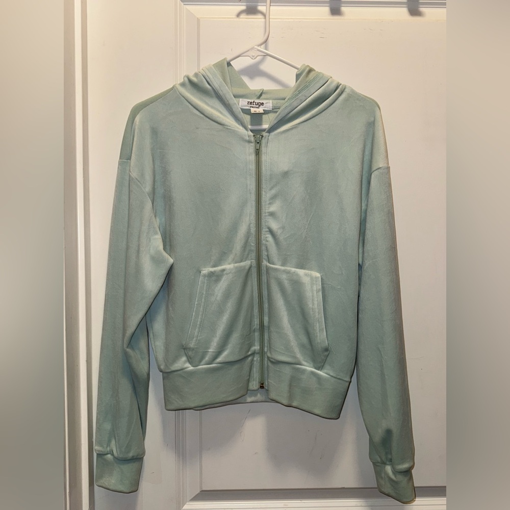 Light Green Zip-Up Hoodie